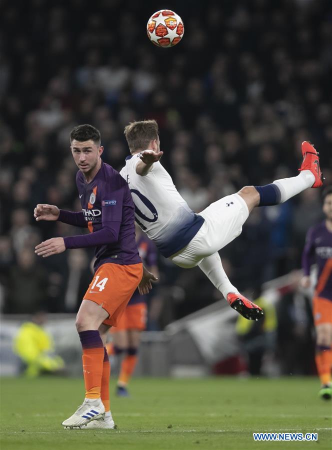 (SP)BRITAIN-LONDON-FOOTBALL-CHAMPIONS LEAGUE-QUARTERFINAL-TOT HOTSPUR VS MAN CITY