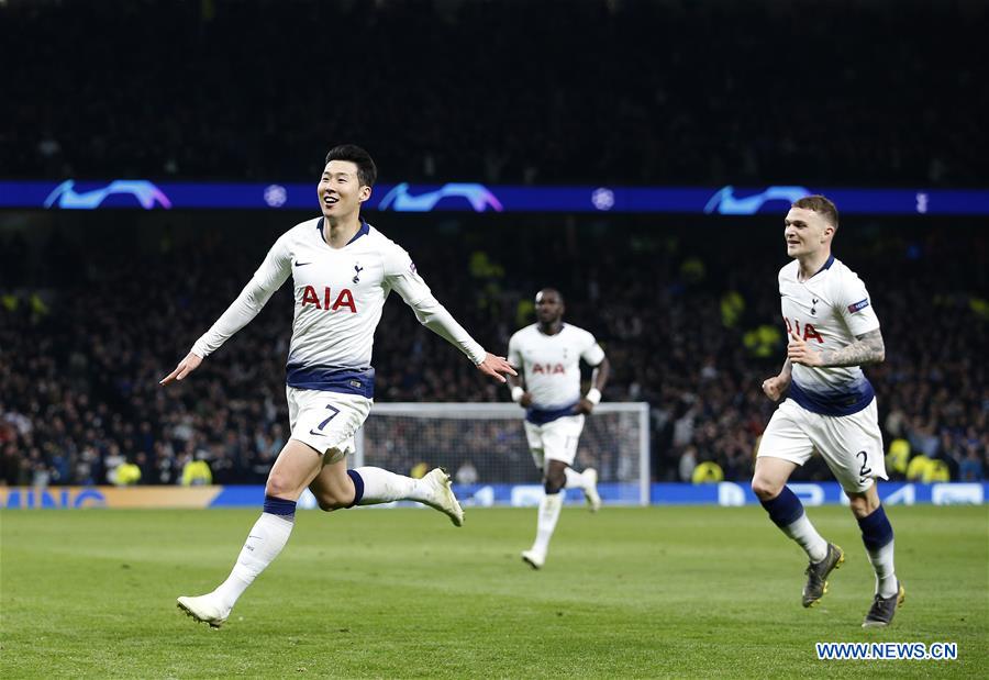 (SP)BRITAIN-LONDON-FOOTBALL-CHAMPIONS LEAGUE-QUARTERFINAL-TOT HOTSPUR VS MAN CITY