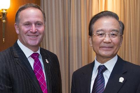 溫家寶會(huì)見(jiàn)新西蘭總理約翰&middot;基