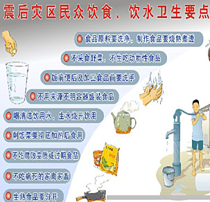 震后災(zāi)區(qū)民眾飲食、飲水衛(wèi)生要點(diǎn)