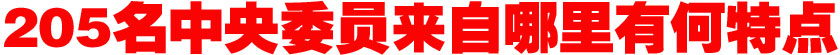 205名中央委員來自哪里？有何特點(diǎn)？