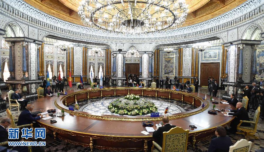 9月12日，上海合作組織成員國元首理事會第十四次會議在塔吉克斯坦首都杜尚別舉行。國家主席習(xí)近平出席會議并發(fā)表重要講話。新華社記者馬占成攝 